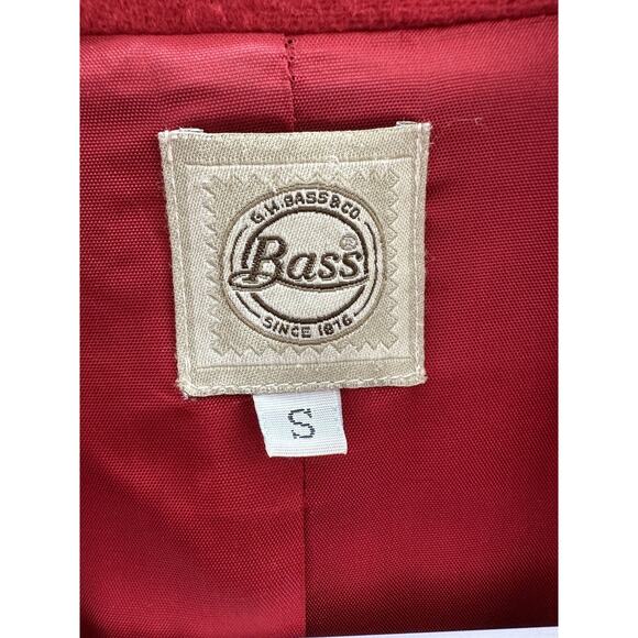 G. H. Bass & Co Womens Coat Size Small Red Wool Long Sleeve Button Up Collared - Picture 8 of 15